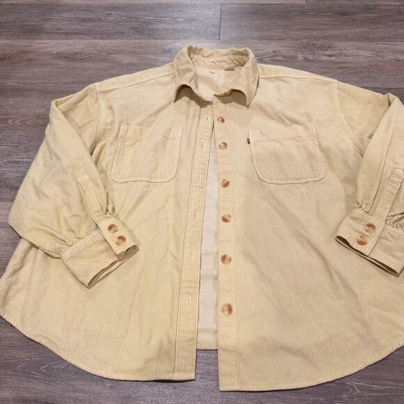 Levi's Butter Yellow Corduroy Button Down Women's Shirt XXL - Picture 4 of 4